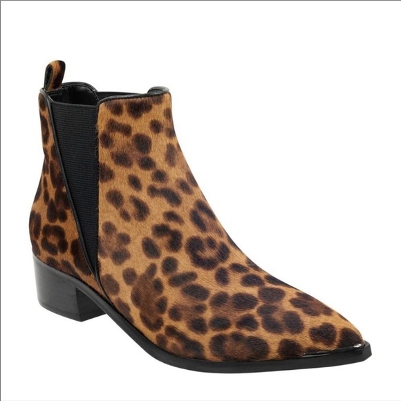 NWT MARC FISHER LTD YALELY CHELSEA ANKLE BOOTIES,LEOPARD CALFSKIN ,Size 6.5 - Picture 2 of 9